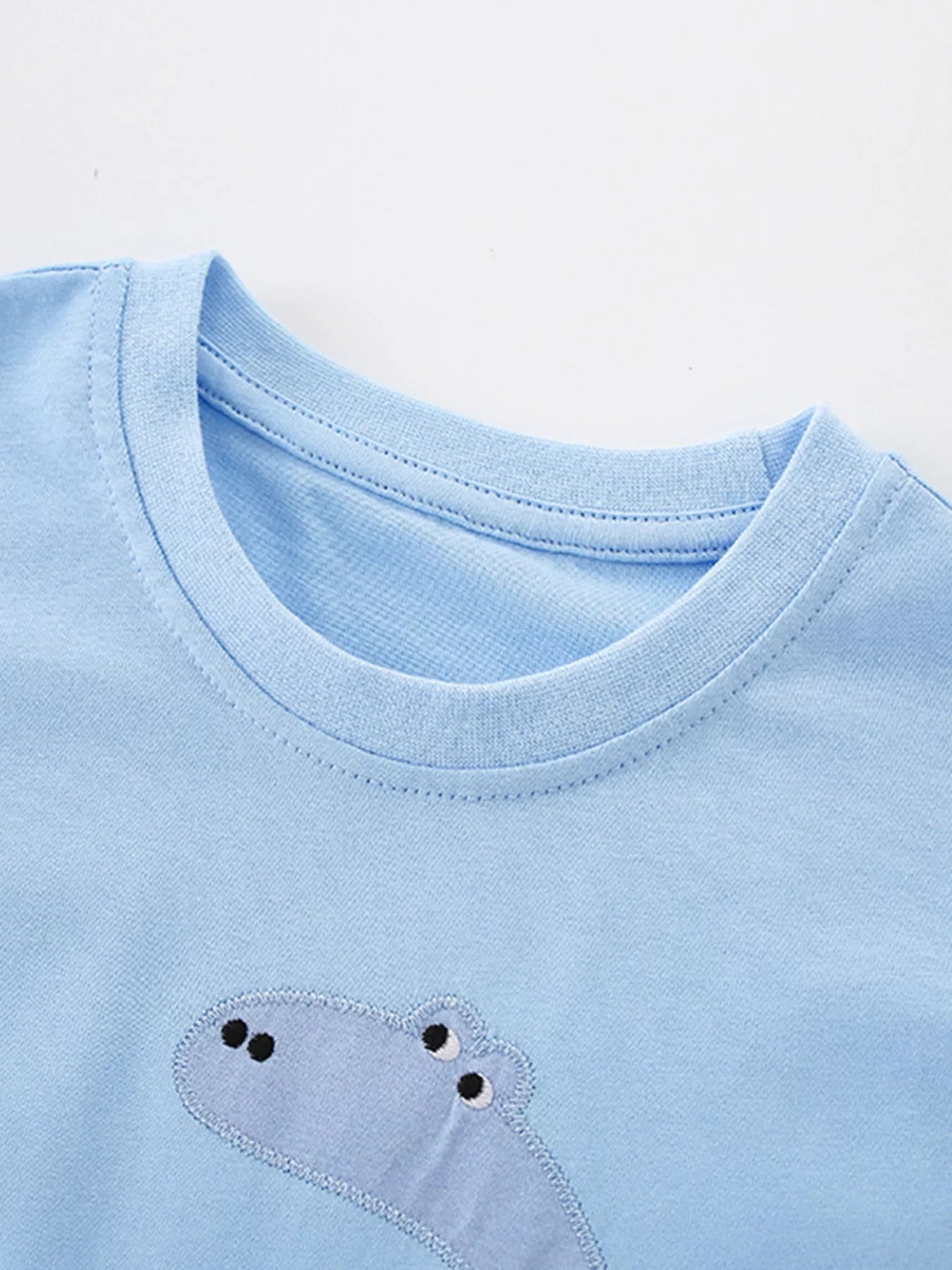 Children's Dinosaur Applique Short Sleeve T-Shirt