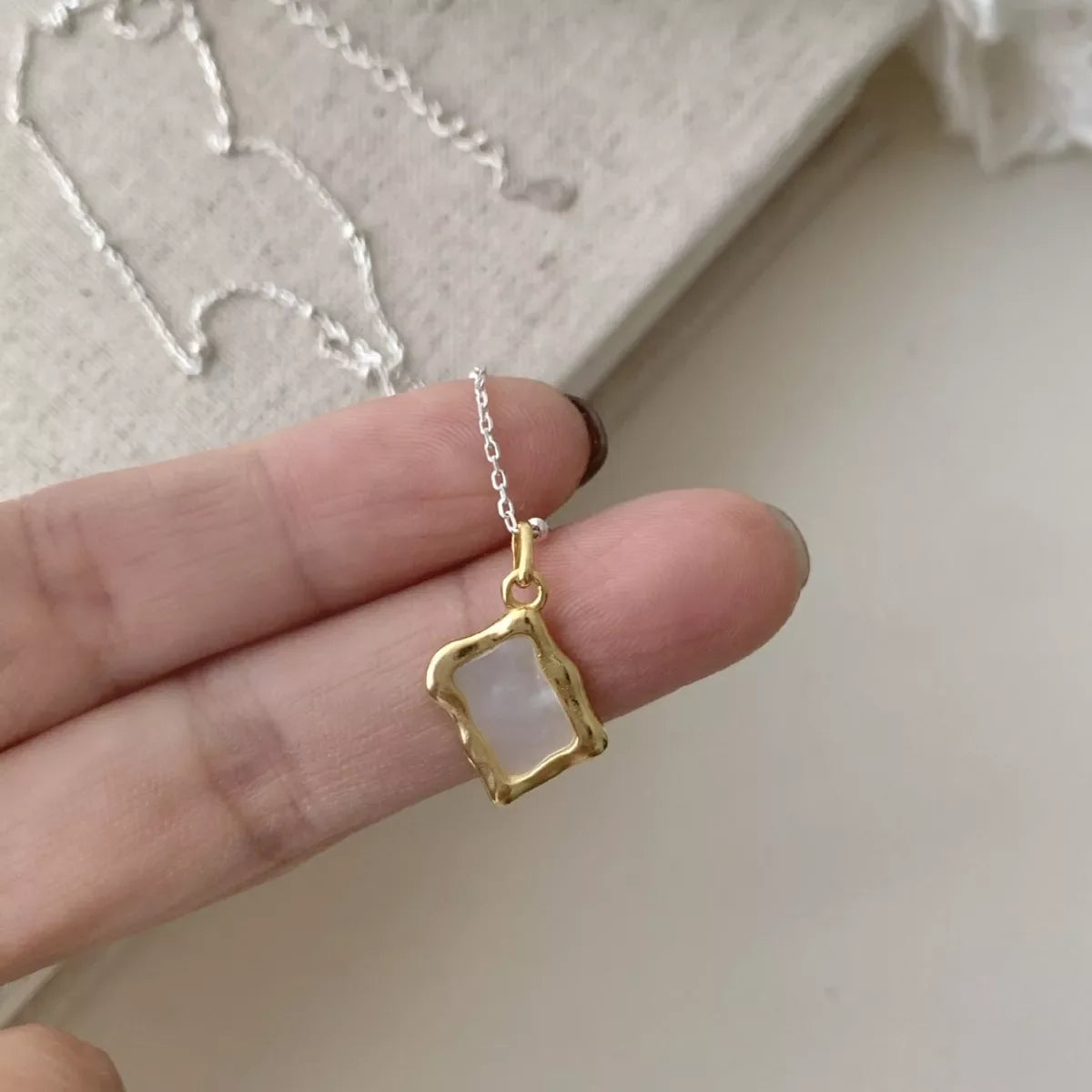 925 Sterling Silver Geometric Necklace