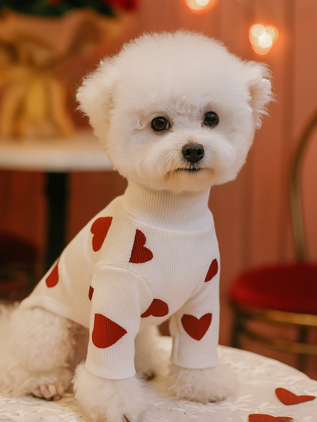 Heart Pattern Pet Sweater