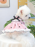 Heart-Patterned Bowknot Pet Dress
