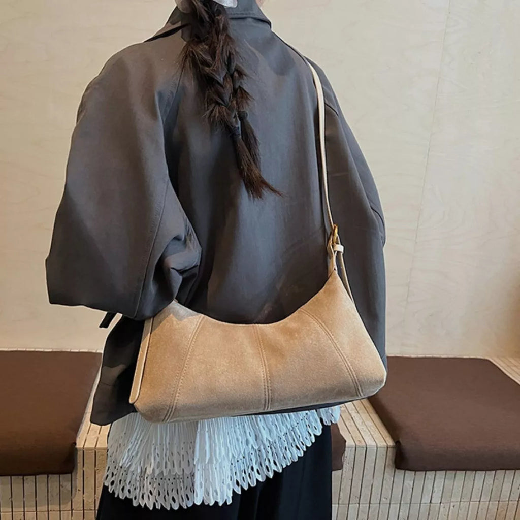 Lightweight Solid Color Shoulder Bag