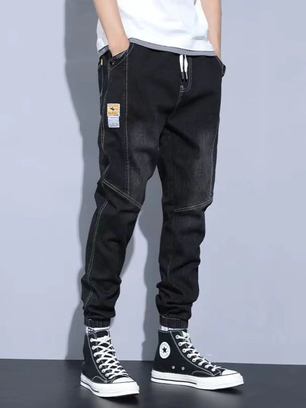 Men's Plus Size Slim Fit Wash Jeans