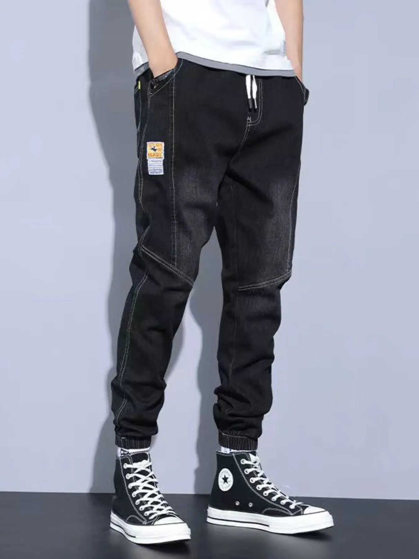Men's Plus Size Slim Fit Wash Jeans