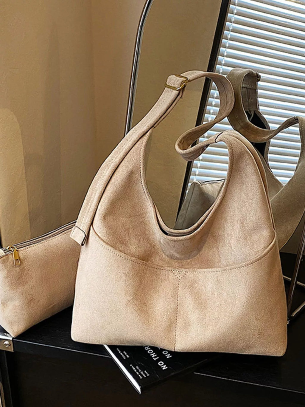 Minimalist Suede Shoulder Bag
