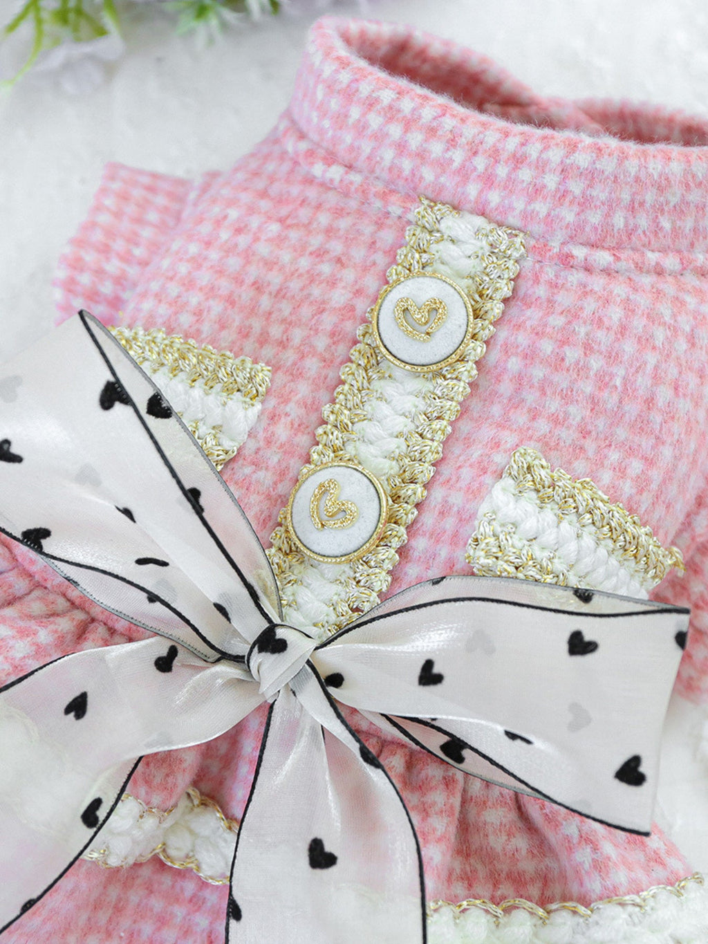 Plaid Ruffle Pet Dress with Bow
