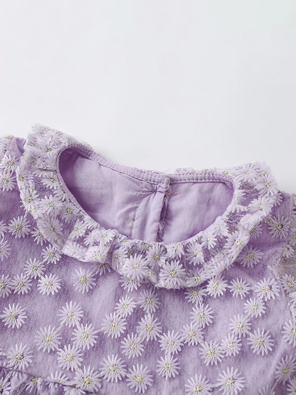 Children's Floral Lace Ruffle Sleeve Party Dress