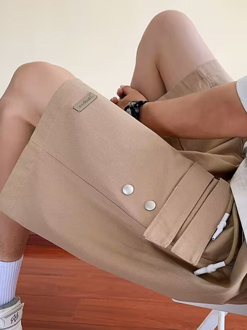 Men's Plus Size Casual Cargo Shorts with Pockets