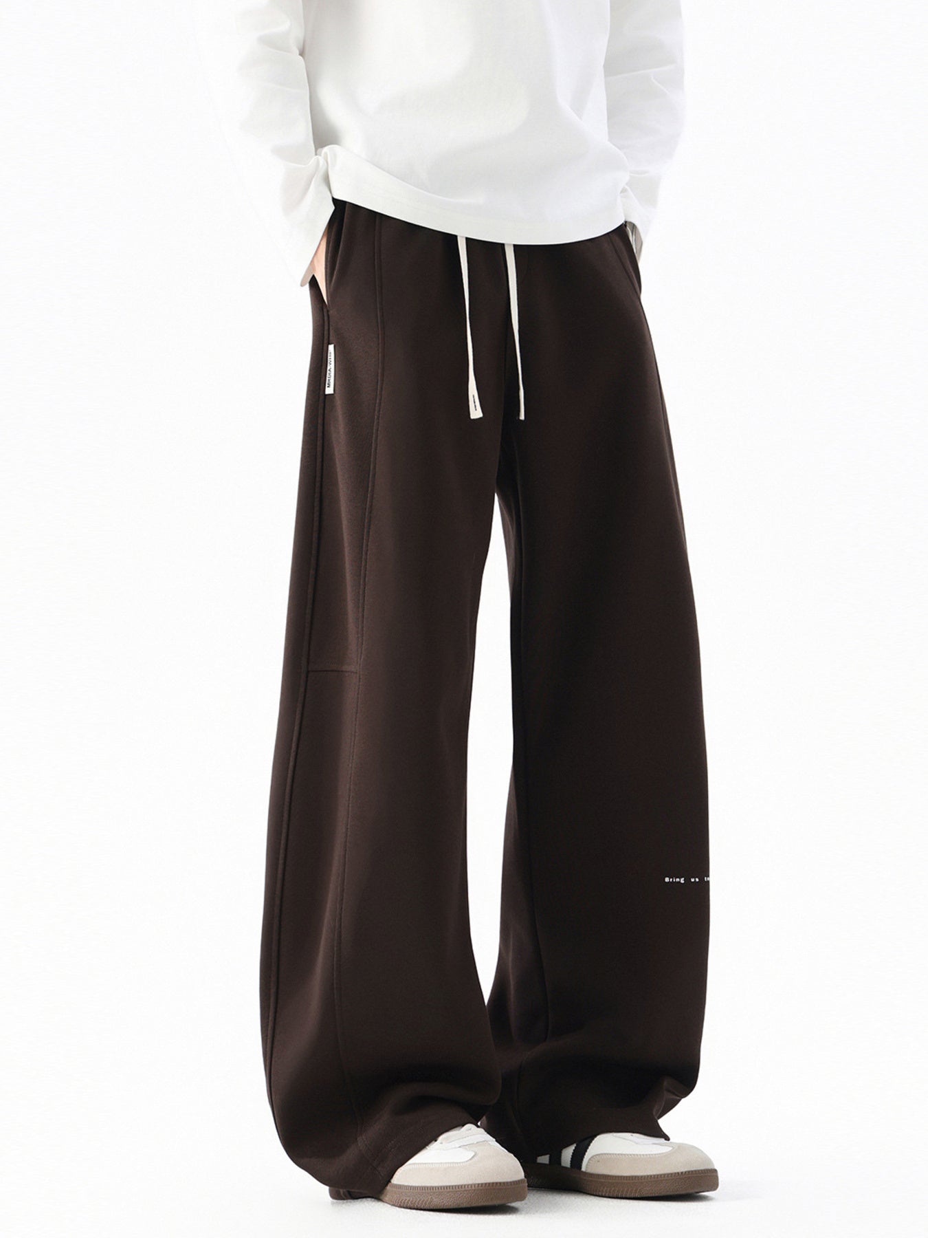 Men's Plus Size Wide Leg Casual Drawstring Pants