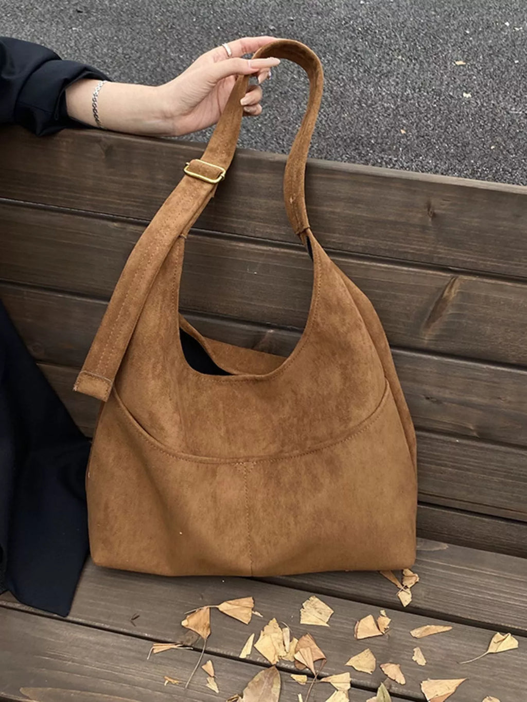 Minimalist Suede Shoulder Bag
