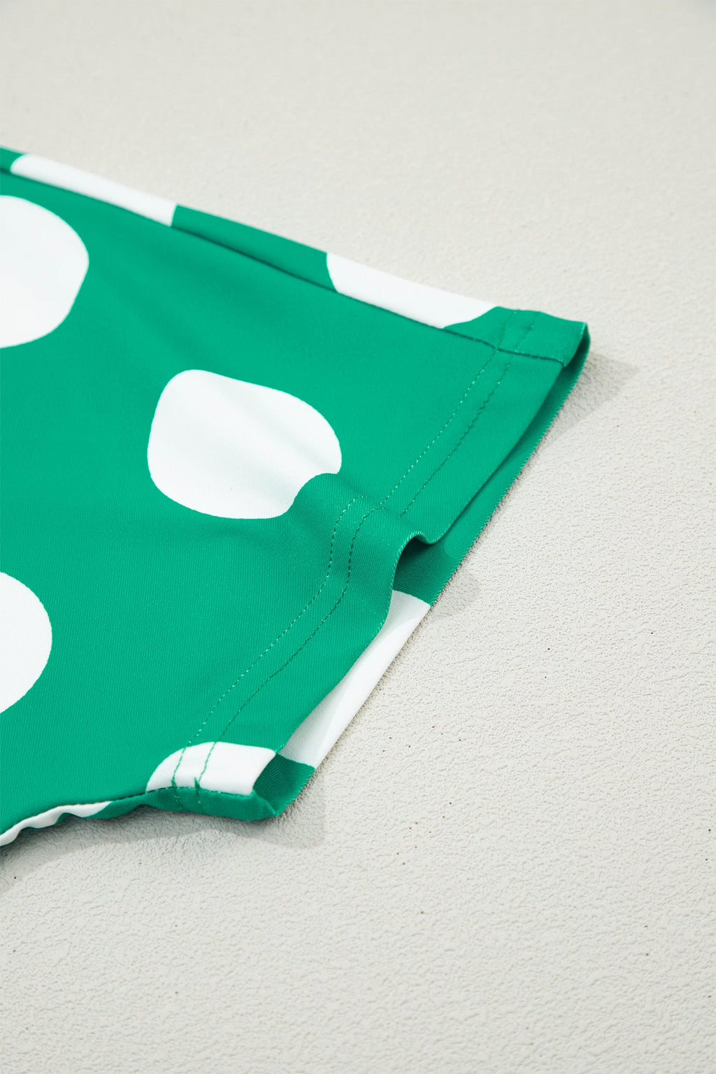 Green Polka Dot Print Cropped Tee Bodycon Skort 2pcs Set
