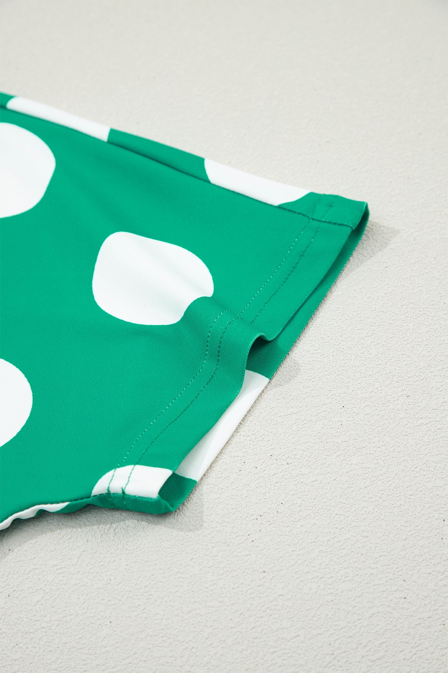 Green Polka Dot Print Cropped Tee Bodycon Skort 2pcs Set