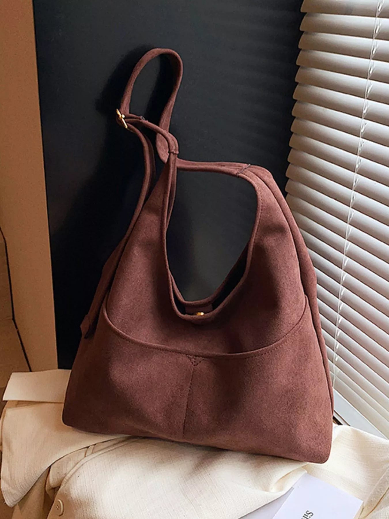 Minimalist Suede Shoulder Bag