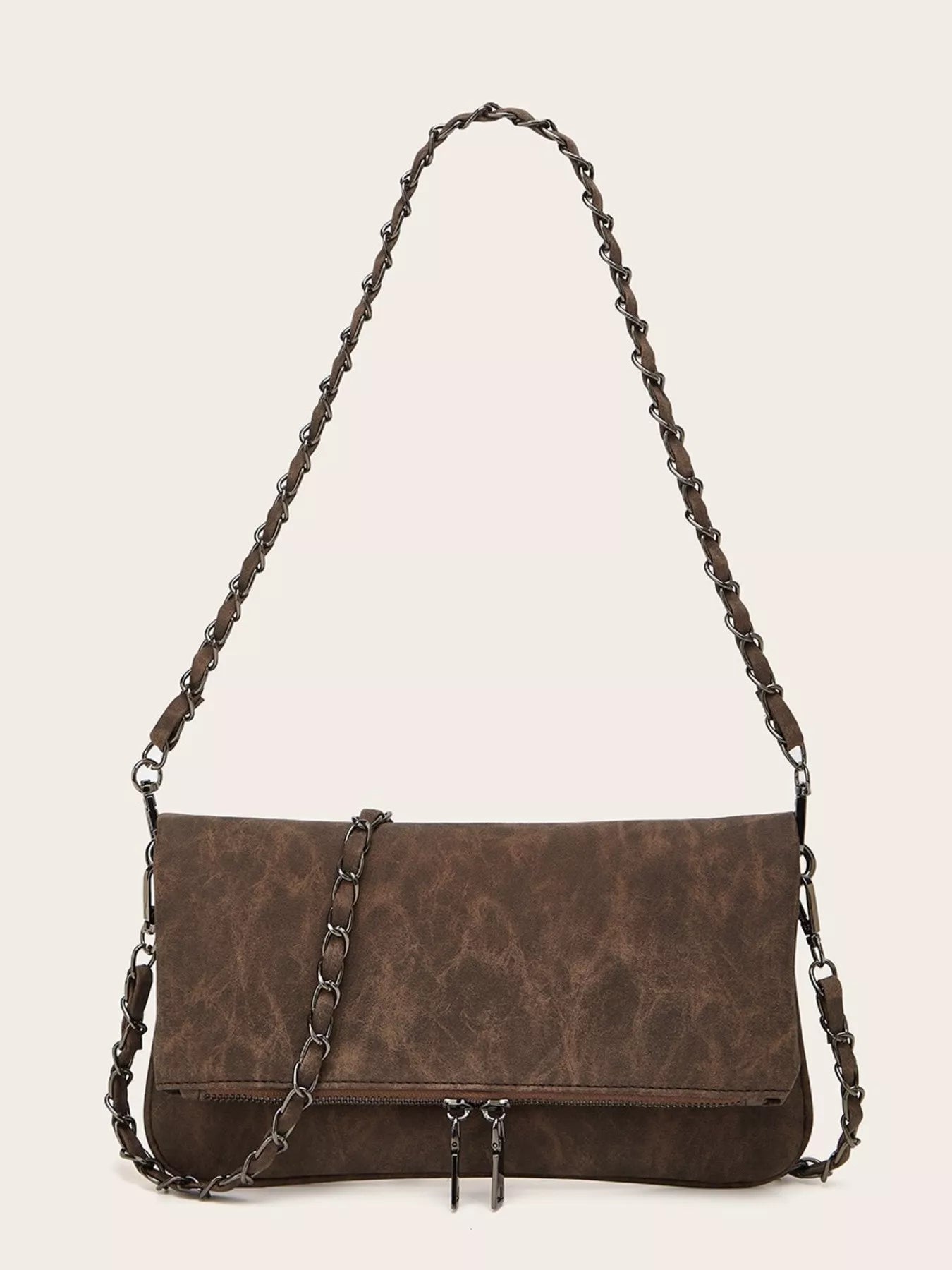 PU Leather Chain Strap Shoulder Bag