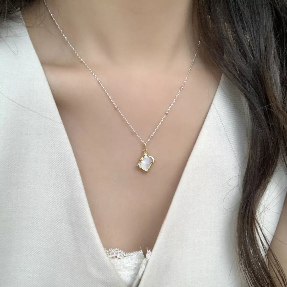 925 Sterling Silver Geometric Necklace
