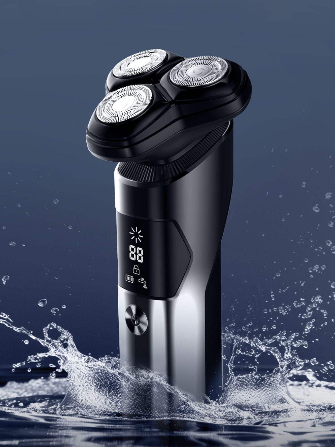 Rechargeable Electric Rotary Shaver with LED Display