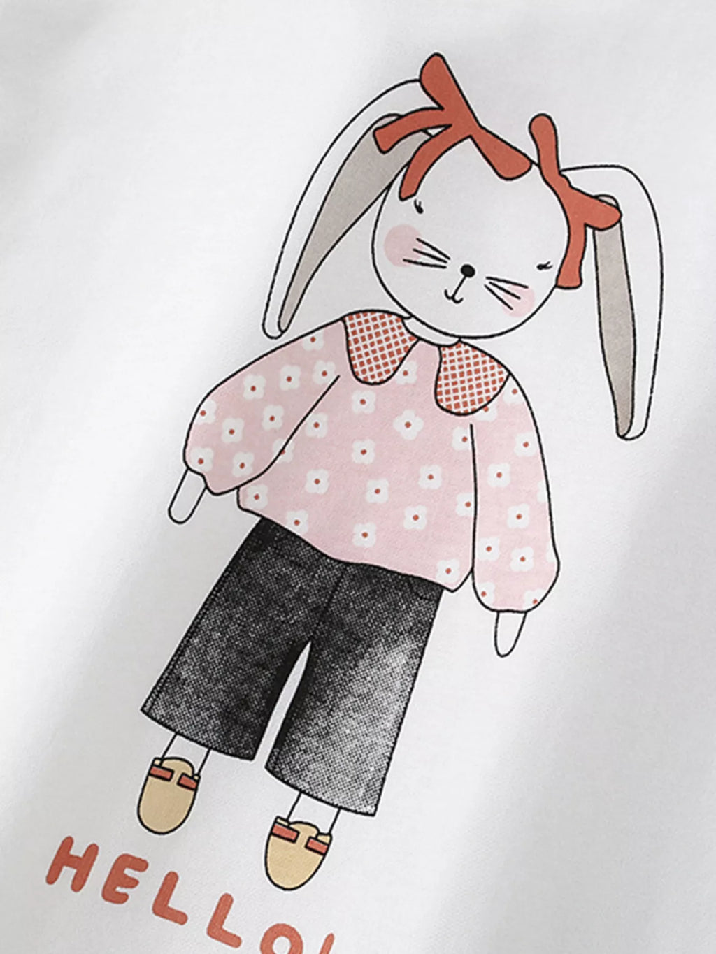 Children's Cute Bunny Graphic Short Sleeve T-Shirt