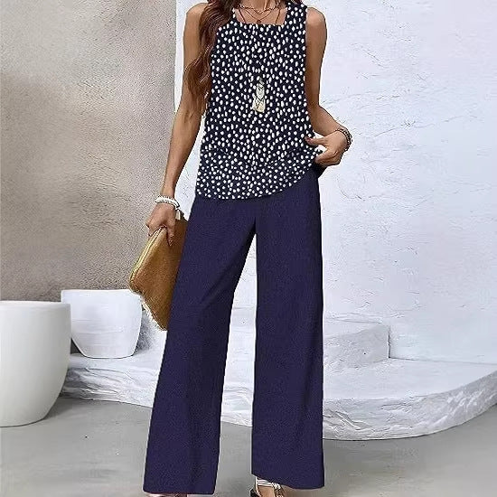 Women's 3D Print Two-Piece Vest & Pants Set – 12 Prints S–5XL