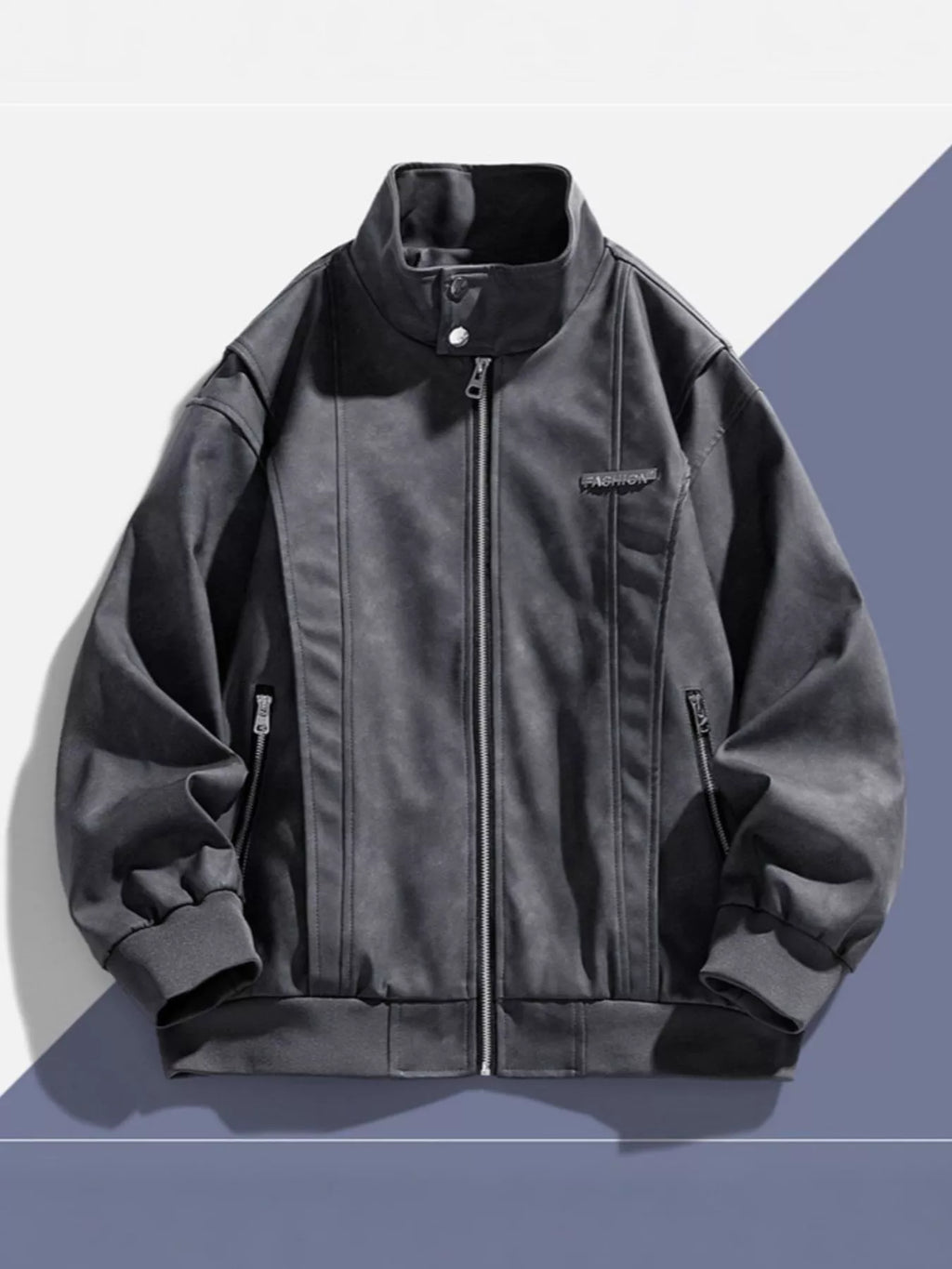 Men's Plus Size Zip Up Long Sleeve Jacket