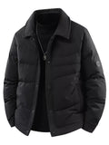 Men's Plus Size Snap Down Puffer Jacket