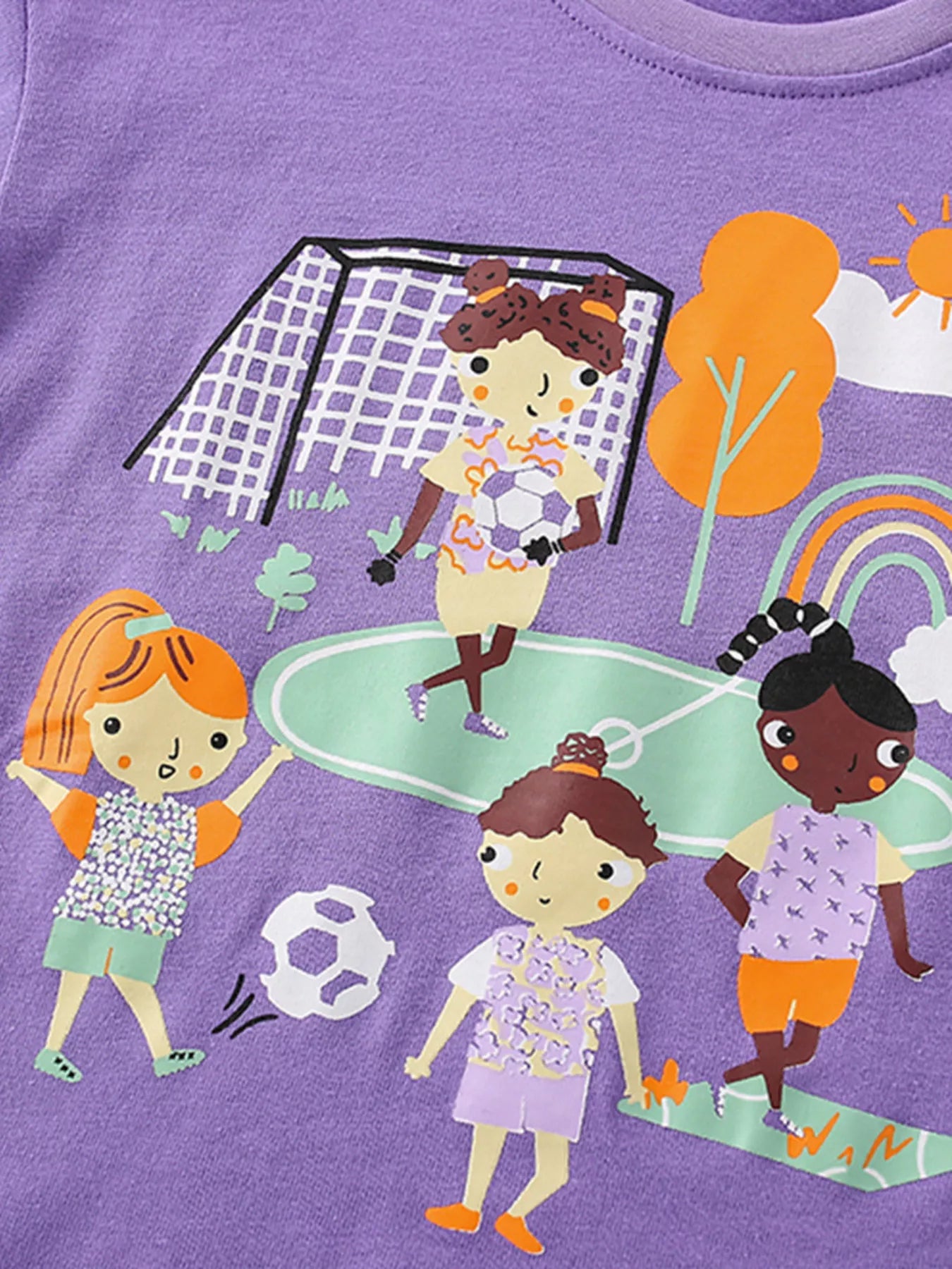Children's Soccer Graphic Tee and Printed Leggings Set