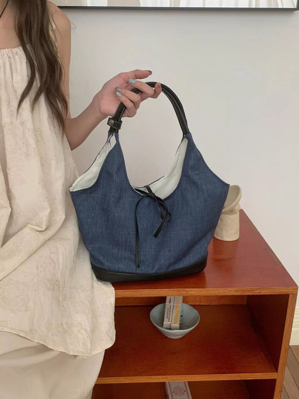 Tie Detail Shoulder Bag