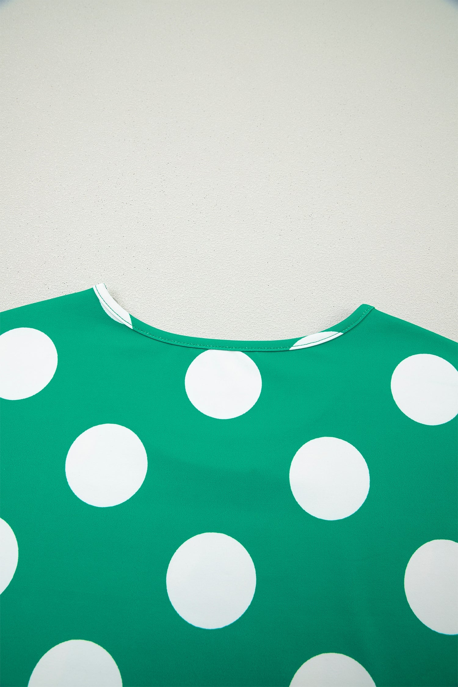 Green Polka Dot Print Cropped Tee Bodycon Skort 2pcs Set