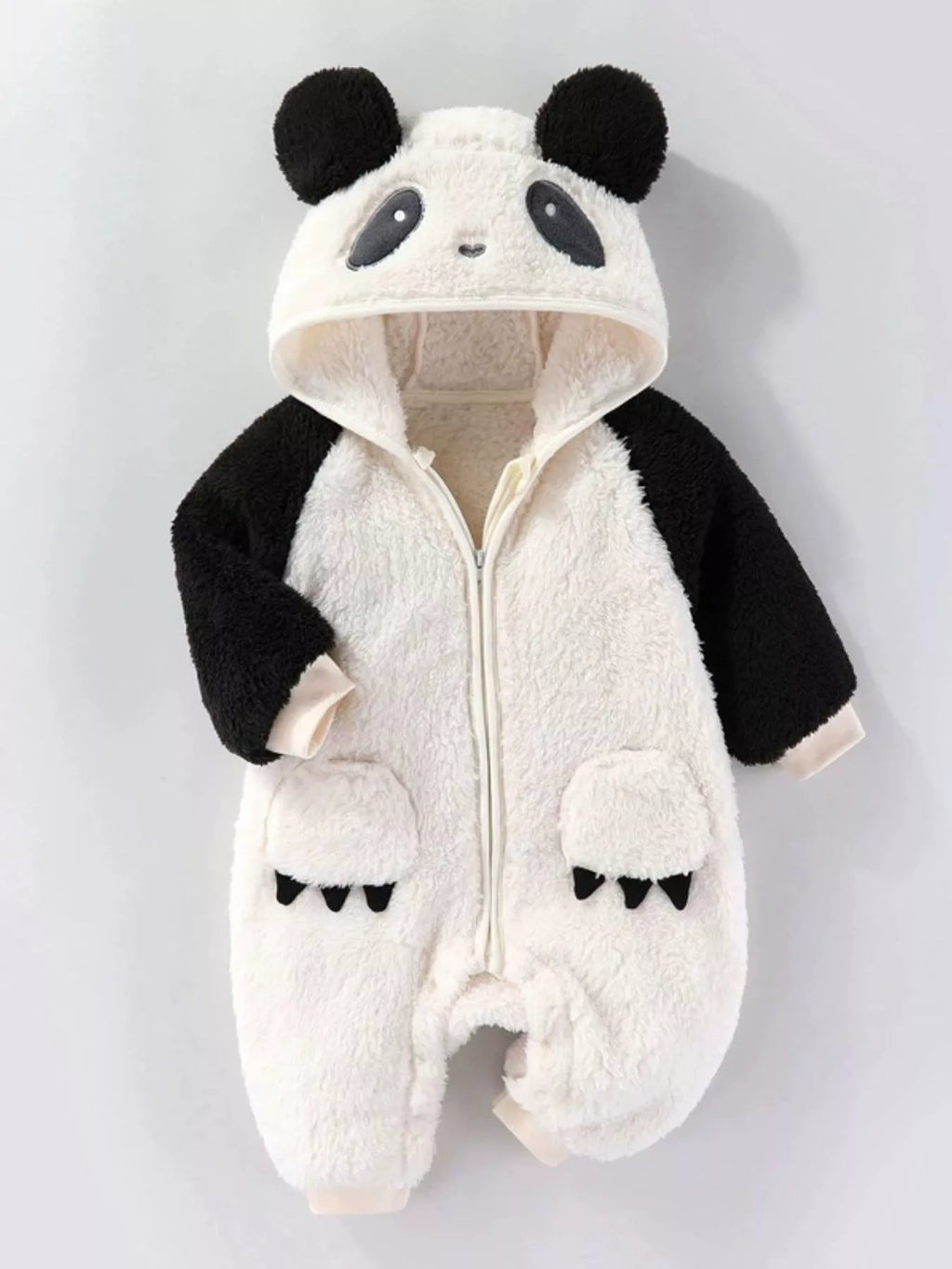 Children's Animal Plush Hooded One-Piece Jumpsuit