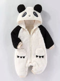 Children's Animal Plush Hooded One-Piece Jumpsuit