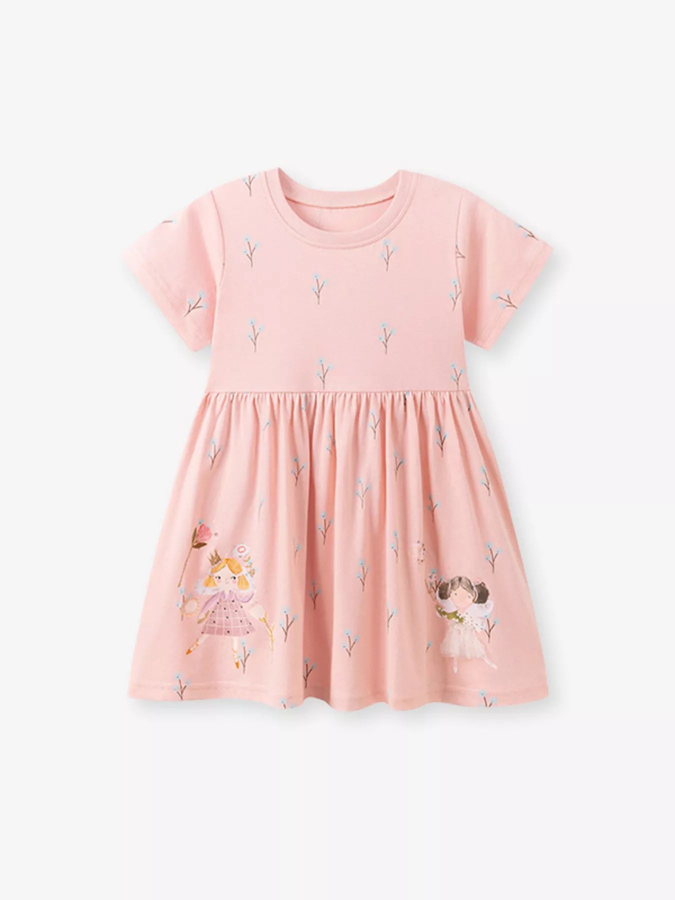 Children's Cartoon Short Sleeve Casual Dress