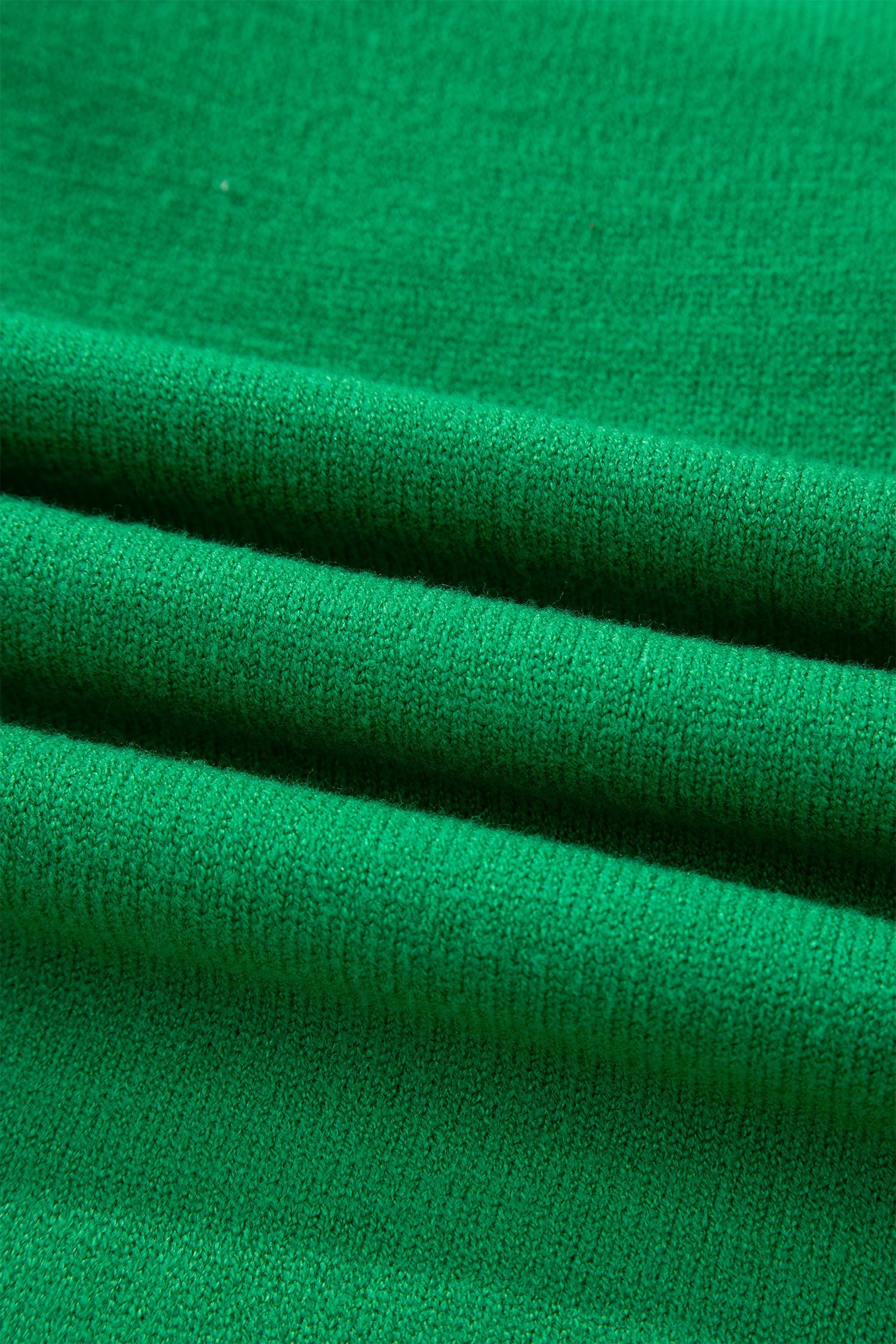 Bright Green Shiny Lucky Striped Flutter Sleeve Round Neck Sweater
