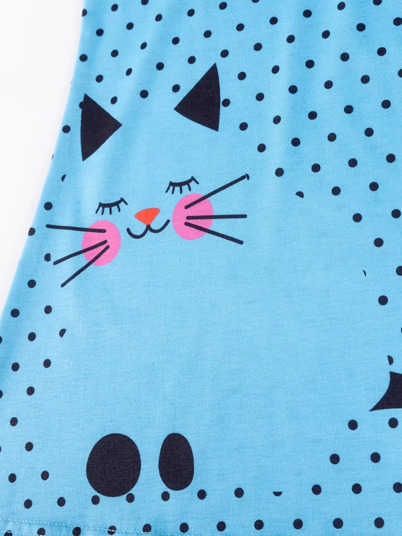 Children's Cat Polka Dot Casual Dress
