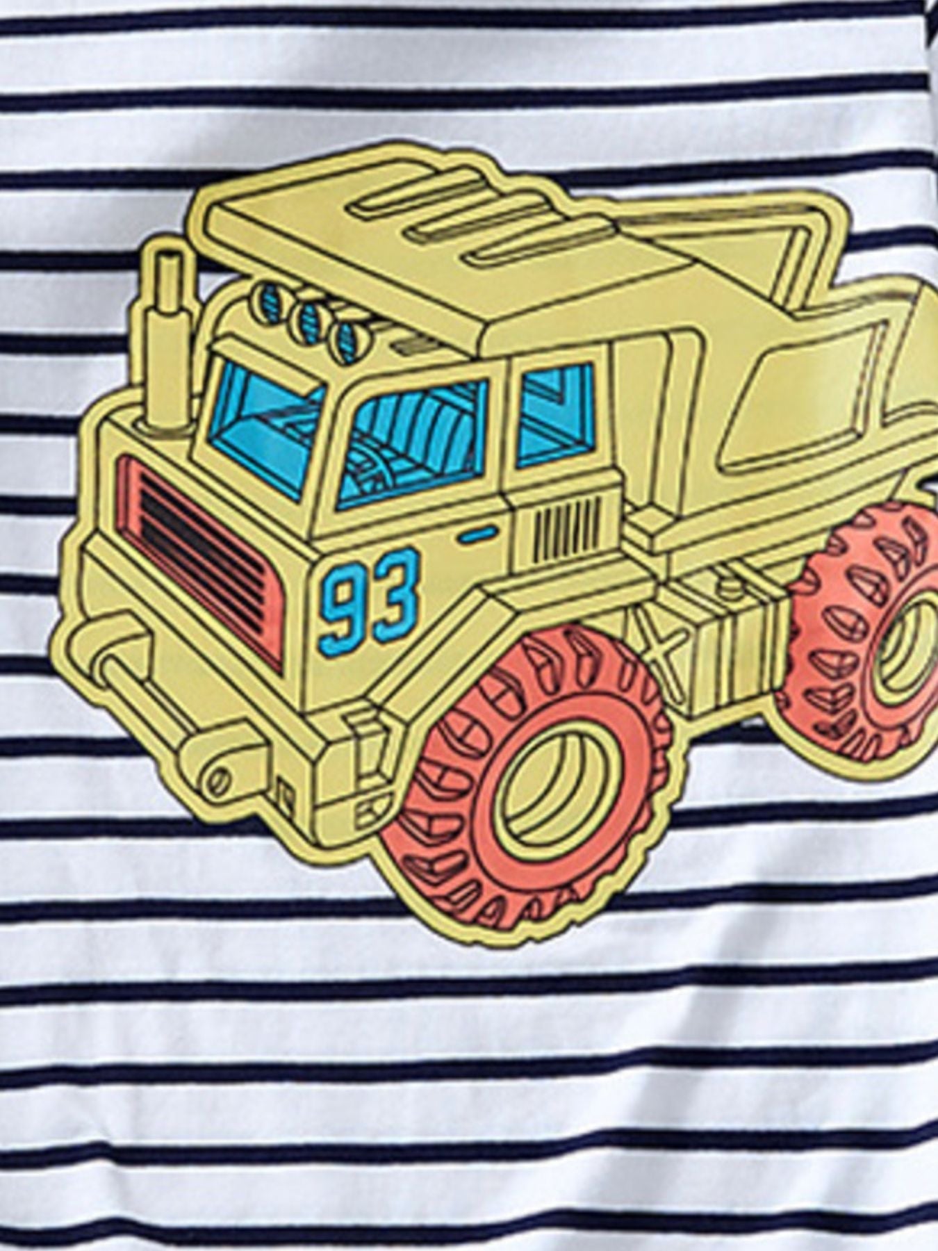 Children's Striped Truck Graphic Crew Neck T-Shirt