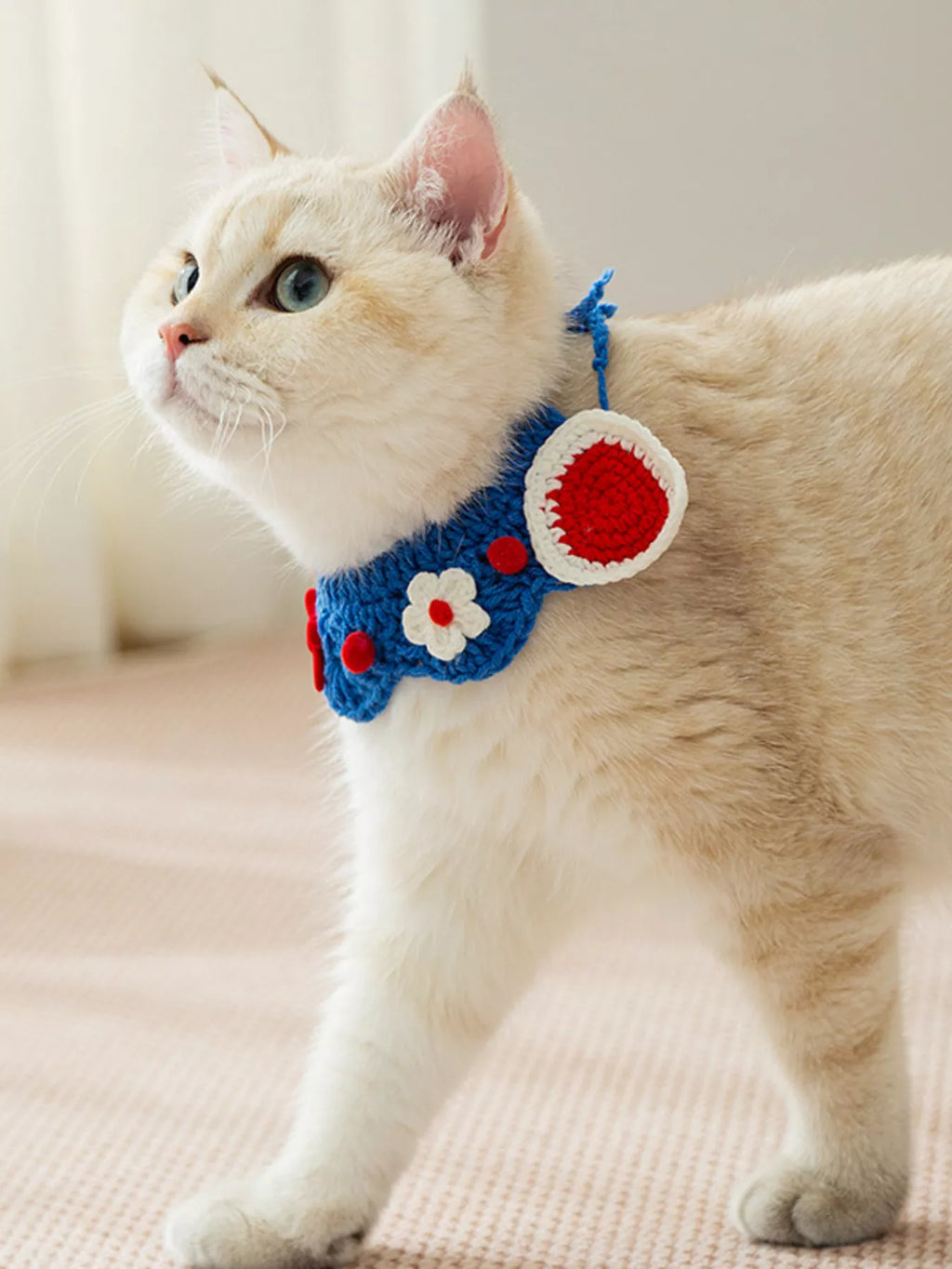 Knitted Floral Pet Collar