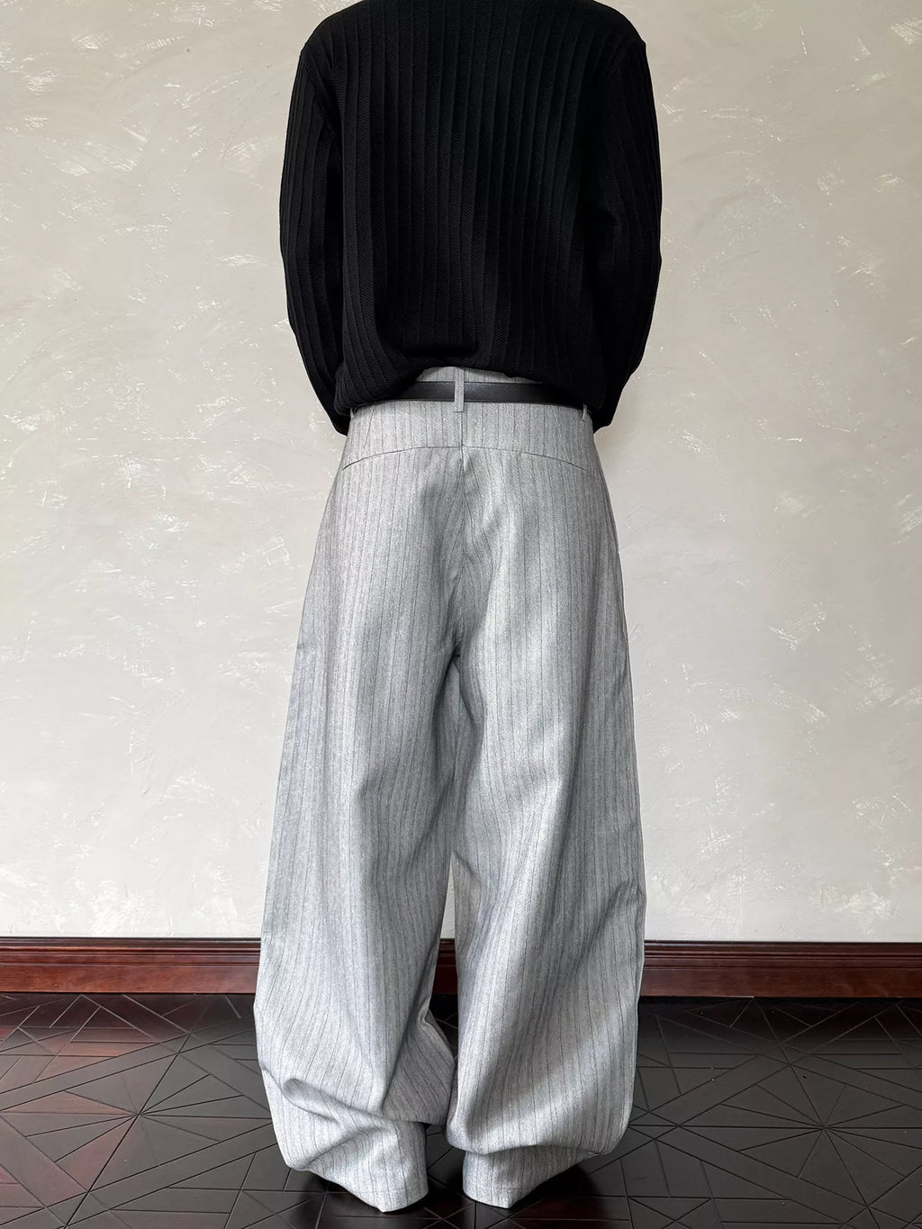 Men's Wide Leg Striped Pants