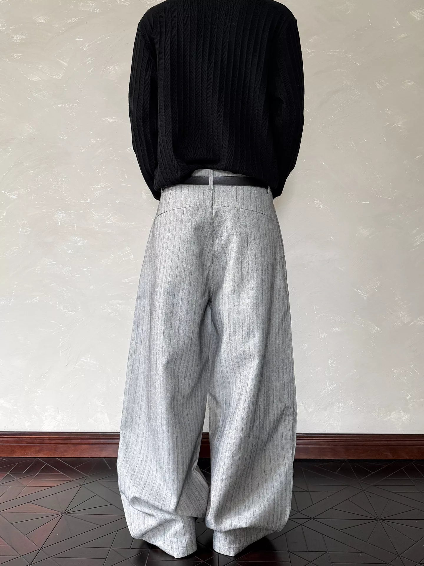 Men's Wide Leg Striped Pants