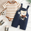 Children's Striped Bodysuit and Overalls Set