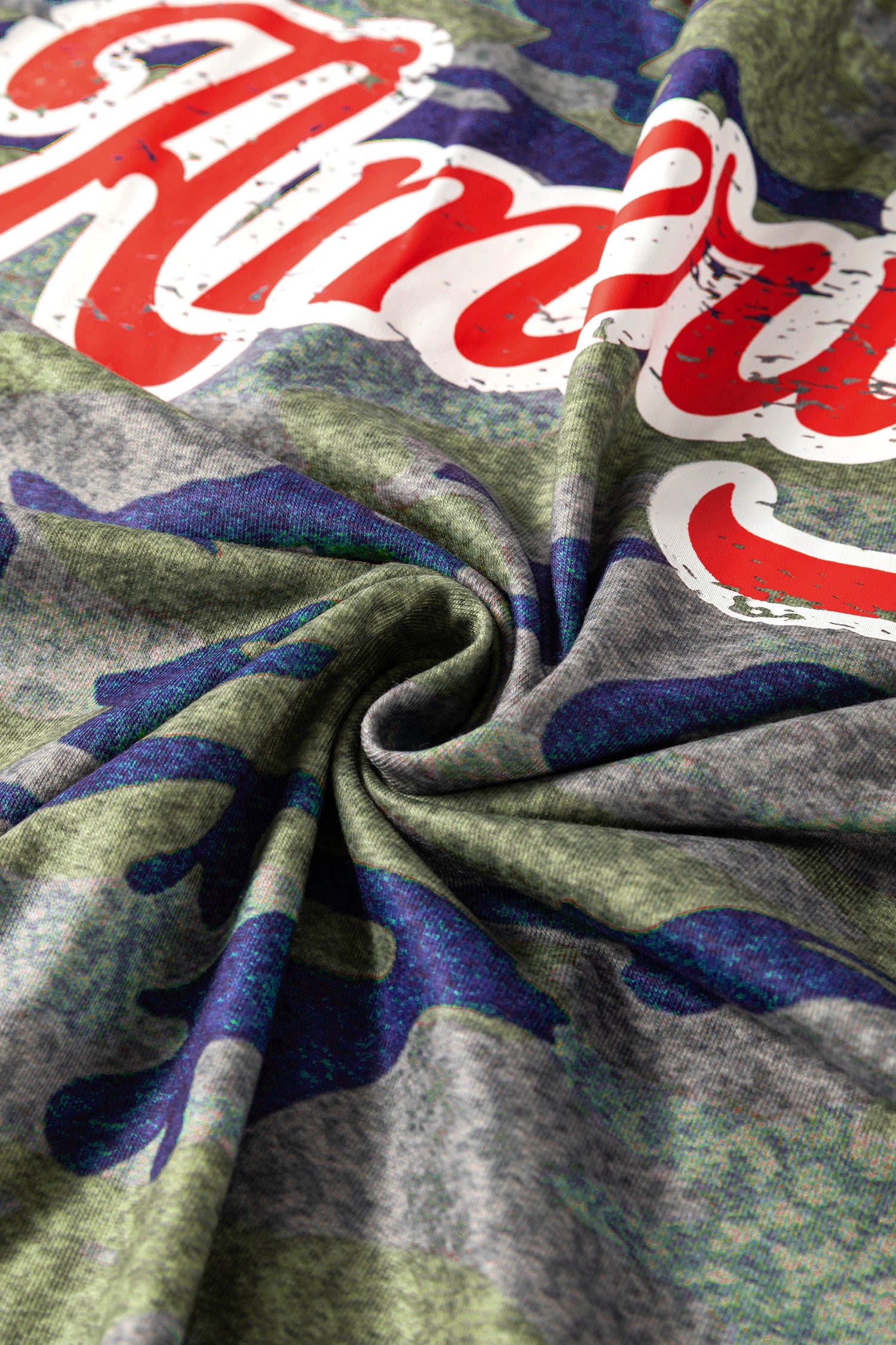 Multicolour Stylish Camouflage Print America Patriotic Tee