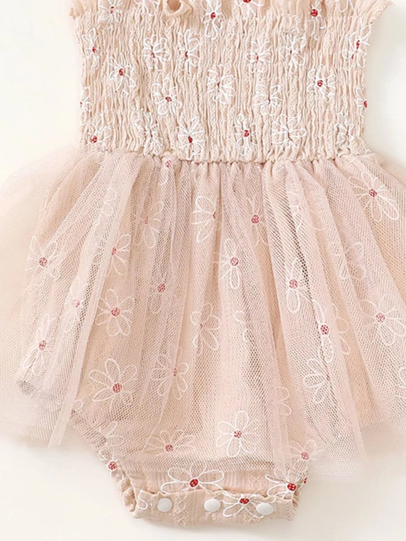 Children's Smocked Bodice Tulle Dress with Headband