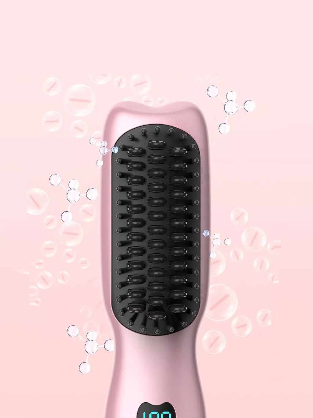 2-in-1 Mini Wireless Ionic Brush Hair Straightening Comb
