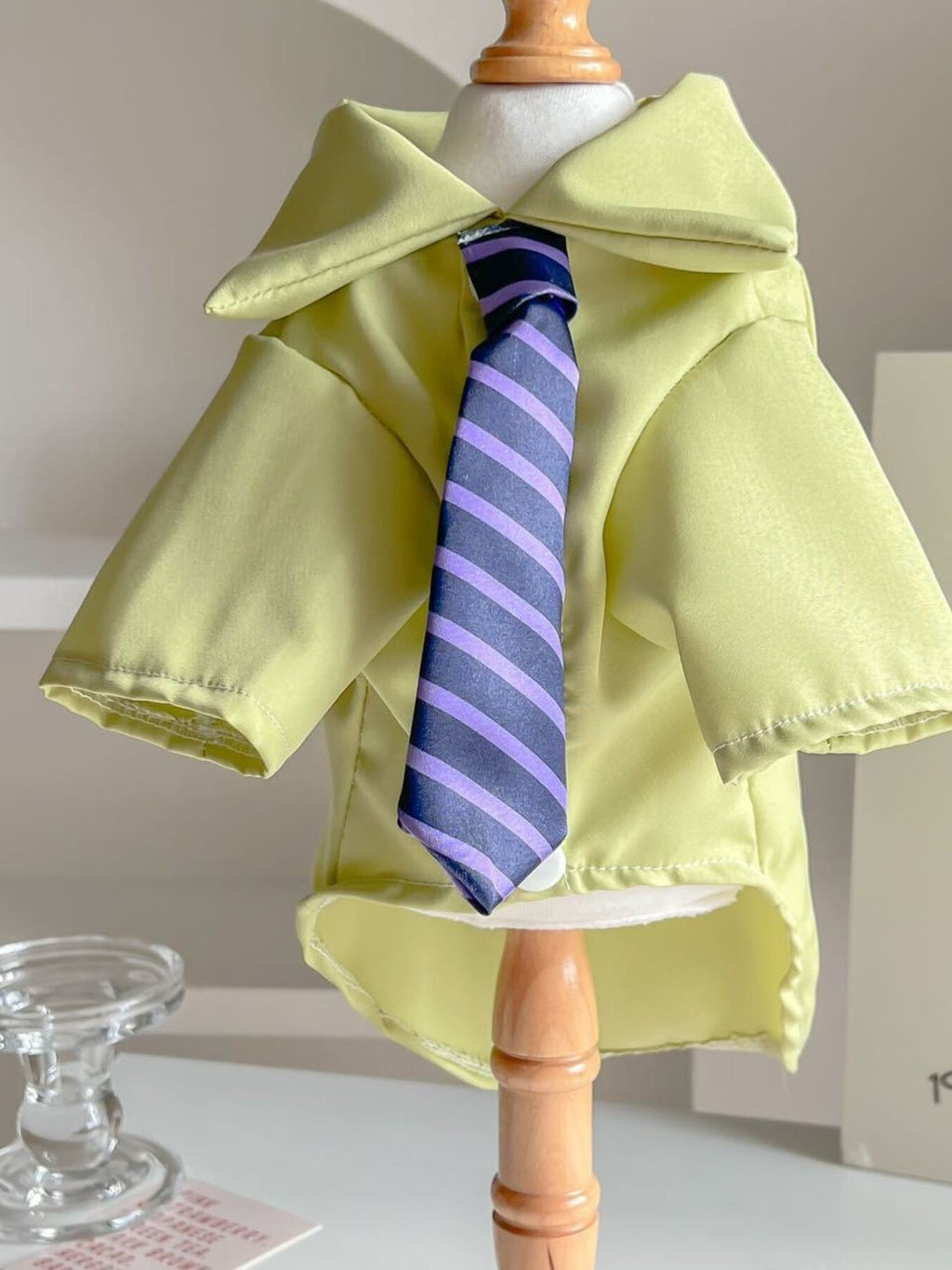 Pet Shirt with Striped Tie