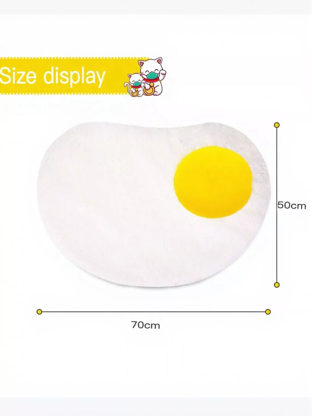 Fried Egg Design Plush Pet Mat