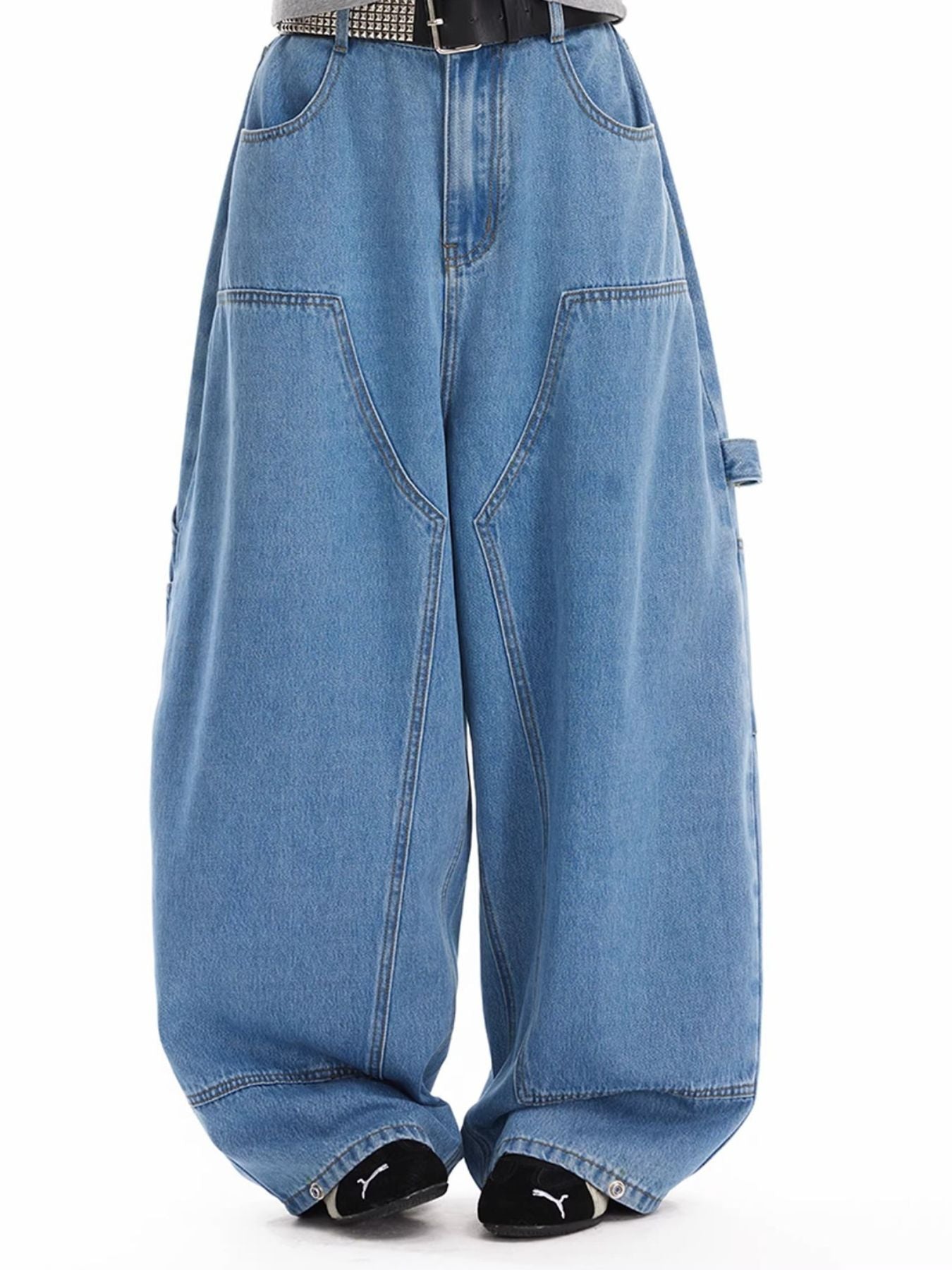 Men's Full Size Wide Leg Jeans with Pockets Plus Size