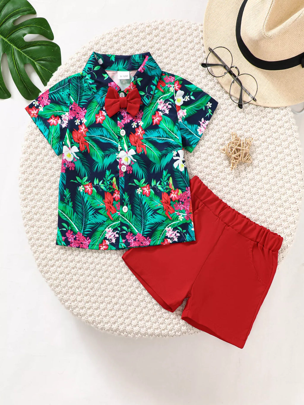 Children's Tropical Print Shirt & Shorts Set