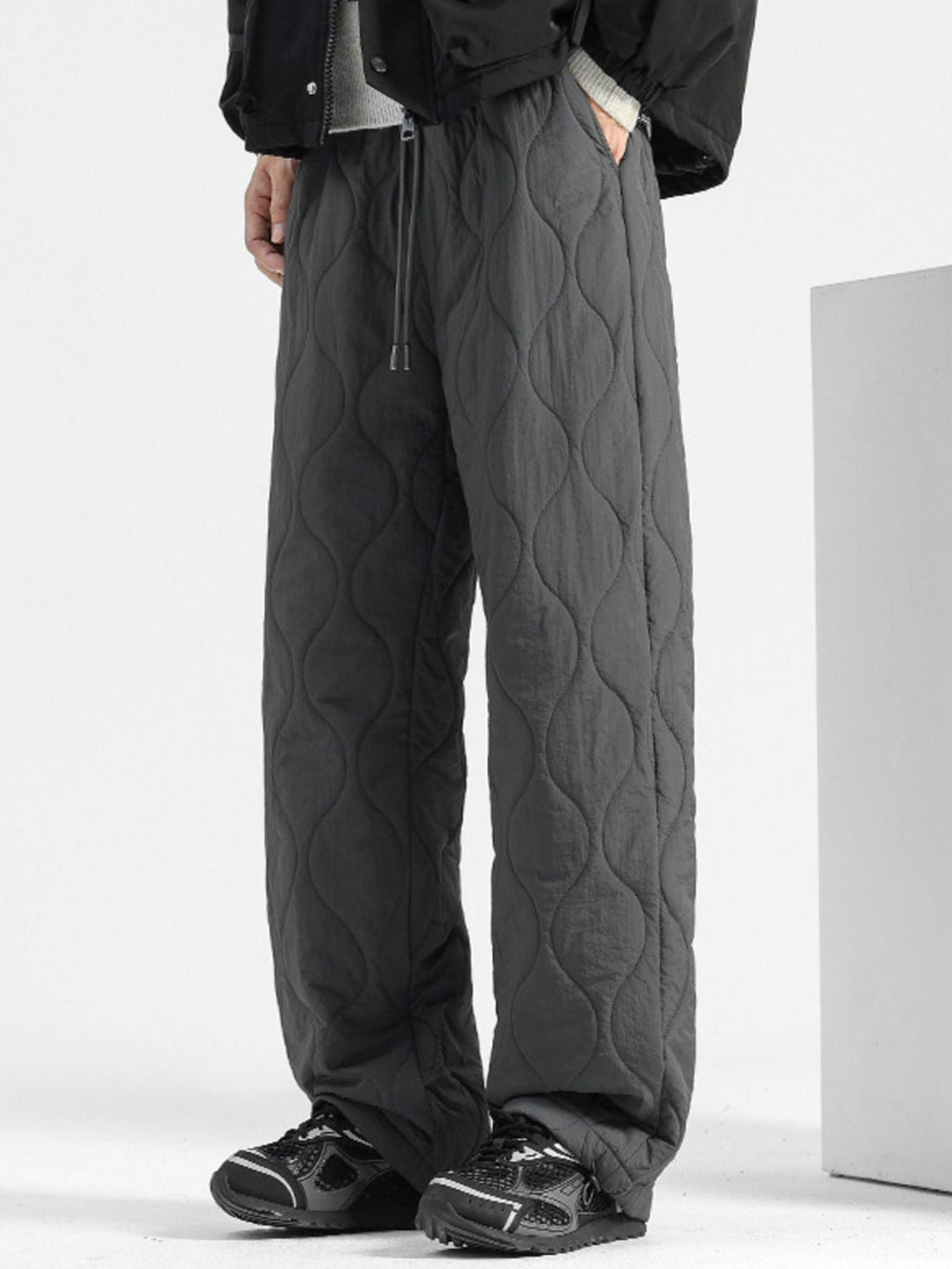 Men's Plus Size Quilted Loose-Fit Pants