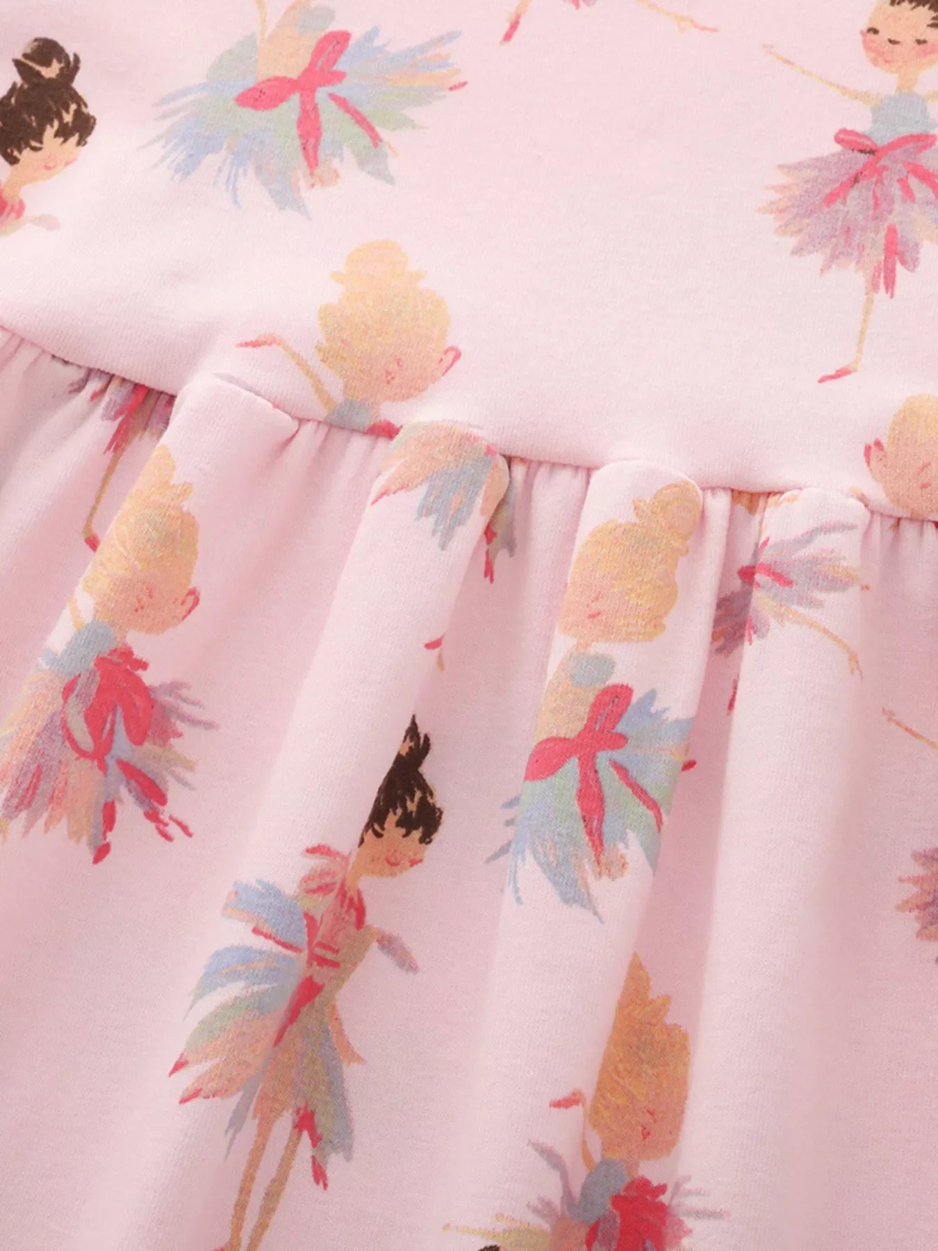 Children's Ballerina Print Short Sleeve Dress