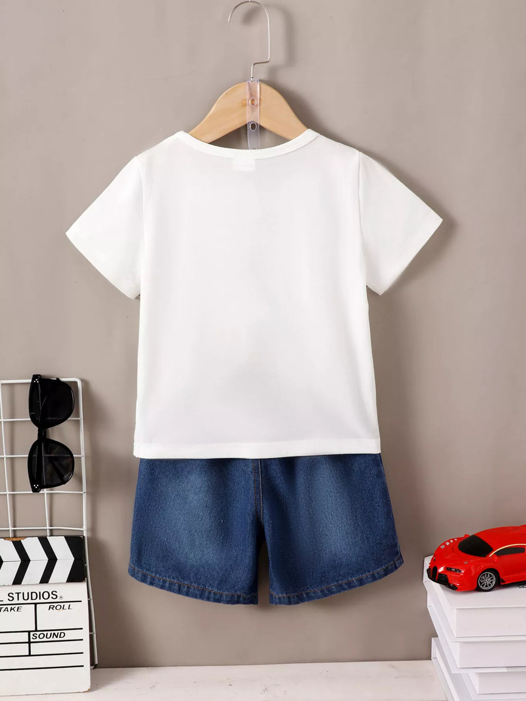 Children's Truck Graphic Tee & Ripped Denim Shorts Set