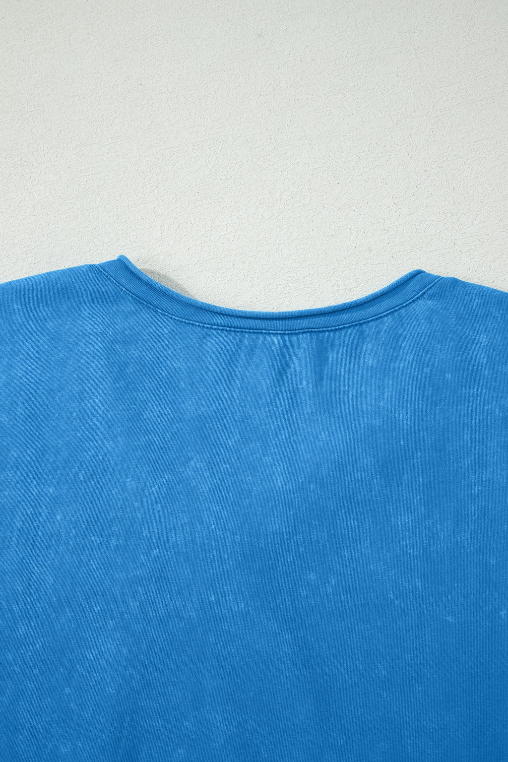 Blue Cotton Mineral Wash T Shirt