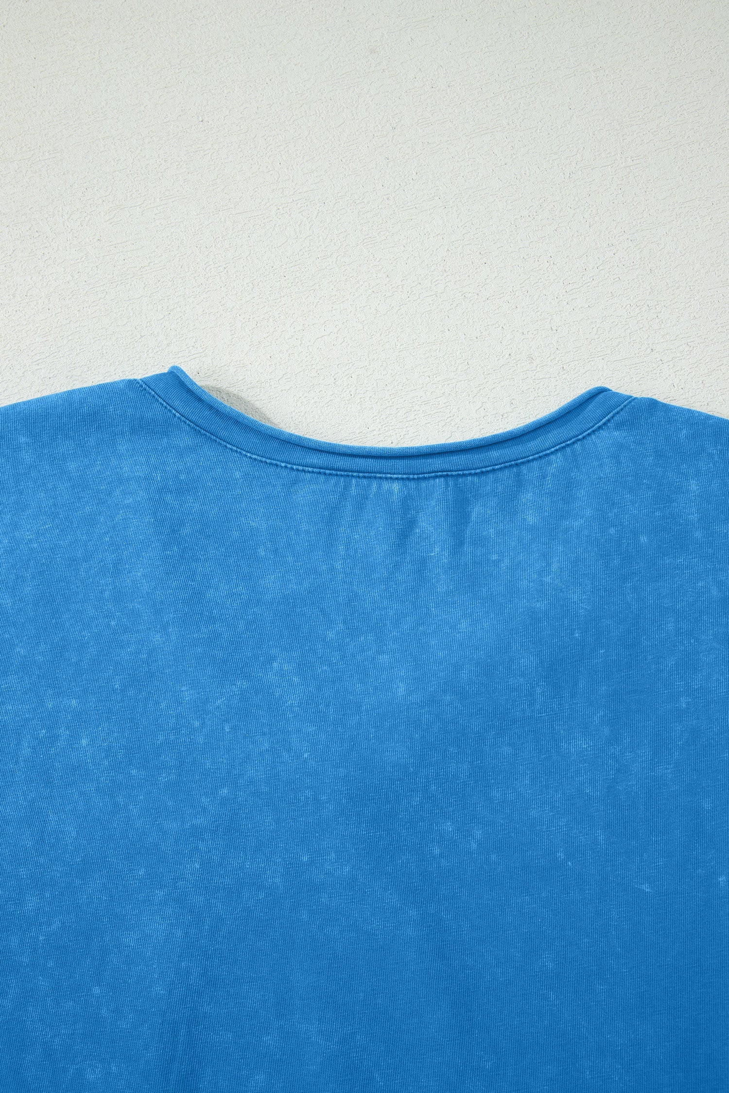 Blue Cotton Mineral Wash T Shirt