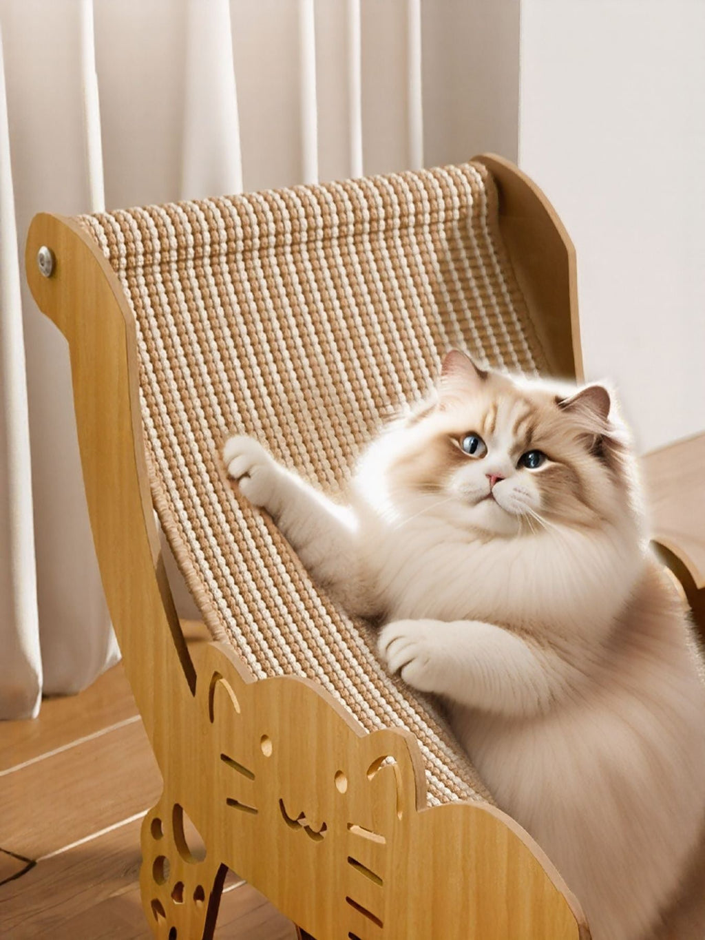 Cat Scratching Board Recliner with Sisal Mat