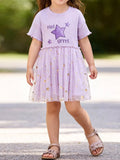 Children' s Star Round Neck Tulle Dress